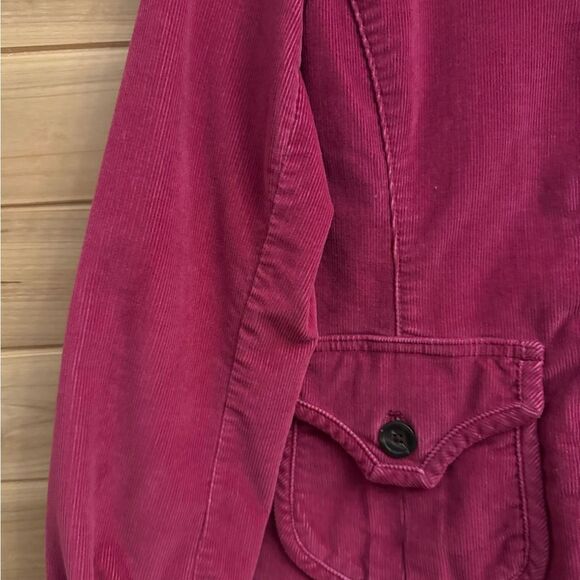 Y2K GAP Size Small Pink Corduroy Floral Lined Button Front Spring Jacket - Picture 4 of 16